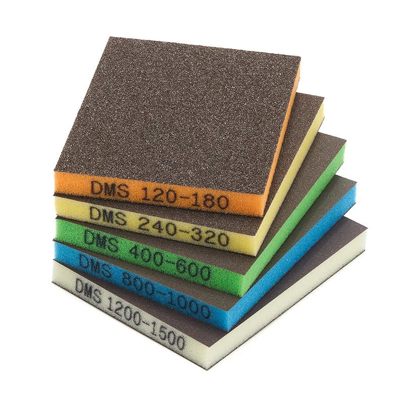 Esponja de lixa dupla face colorida